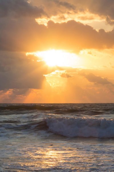 G1CN64 Indialantic, Florida - Sunrise over the Atlantic Ocean from Florida's east coast.
