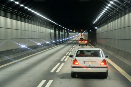 M5JYR9 Drogden Tunnel of Oresund Bridge connecting Copenhagen, Danemark with Malmo, Sweden. August 6th 2015. Almost 16 km long (bridge with artificial island