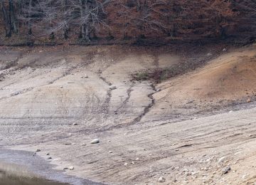 Desolate landscape of drought in the Santa Fe reservoir in the Montseny Biosphere Reserve in the province of Barcelona in Spain,Image: 825771539, License: Royalty-free, Restrictions: , Model Release: no